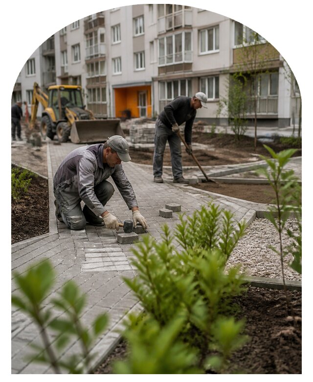 Благоустройство двора многоквартирного дома в Туймазы